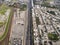 Aerial image of Panamericana Highway in Lima Peru.