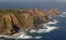 Aerial image of the rugged coastline around Cape Schanck in Victoria.