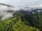 Aerial image with small farm in nera river keys