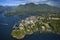 Aerial image of Tofino, BC, Canada