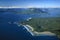 Aerial image of Vargas Island, Tofino, BC, Canada