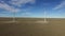 Aerial image of windmills that provide sustainable energy.