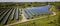 Aerial industrial view Photovoltaic solar units producing renewable energy