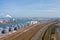 Aerial from industry in the harbor from Rotterdam in the Netherlands