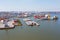 Aerial from industry in the Rotterdam harbor in the Netherlands