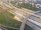 Aerial Interstate I-10, North I-45 Freeway stack interchange Nor