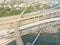 Aerial Interstate I-10, North I-45 Freeway stack interchange Nor