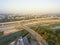 Aerial Interstate I-10, North I-45 Freeway stack interchange Nor