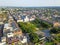 Aerial Jackson Square Saint Louis Cathedral church in New Orleans, Louisiana