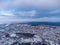 Aerial Kharkiv city urban cityscape with epic sky