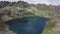 Aerial of the Lac des Vaux Vaux lake in Verbier, Switzerland in summer