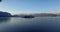 Aerial: Lago Maggiore with mountains landscape, Italy