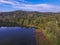 Aerial of Lake Redman in William Kain Park in Jacobus, Pennsylvania