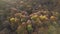 Aerial landscape of the colorful forest in autumn