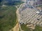 Aerial landscape of the community buildings area