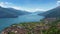 Aerial landscape on Como lake in Italy