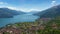 Aerial landscape on Como lake in Italy