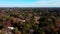 Aerial landscape in during fall of residential area in Decatur Atlanta