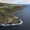 Aerial landscape from the Farol do Arnel lighthouse on the eastcoast of SÃ£o Miguel island near Nordeste village