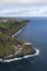 Aerial landscape from the Farol do Arnel lighthouse on the eastcoast of SÃ£o Miguel island near Nordeste village