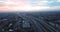 Aerial landscape of highway overpass