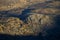 Aerial landscape of the north side of the Rhone River, showing v