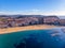 Aerial landscape picture in Costa Brava, harbor town Palamos