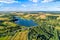 Aerial landscape of Russian Chernozemye. Glazovo village, Kursk region