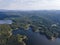 Aerial landscape of Shiroka polyana Reservoir, Bulgaria