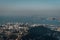 Aerial landscape shot of the Guanabara bay in Rio de Janeiro