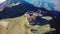 Aerial landscape view of Caucasus Mountains in summer in Sochi ski resort in Russia