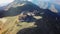 Aerial landscape view of Caucasus Mountains in summer in Sochi ski resort in Russia