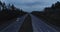 aerial landscape view countryside road evening