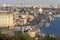 Aerial landscape view of Kyiv. Poshtova Square Postal Square is one of the oldest historic squares of the city.