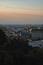 Aerial landscape view of Kyiv. Poshtova Square Postal Square is one of the oldest historic squares of the city