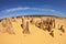 Aerial landscape view of the Pinnacle desert limestone formations