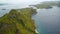 Aerial Landscape view from the top of Padar island in Komodo islands Flores Indonesia.