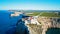 Aerial from lighthouse Cabo Vicente in Sagres Portugal