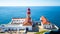 Aerial from lighthouse Cabo Vicente in Sagres Portugal