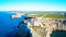 Aerial from lighthouse Cabo Vicente in Sagres Portugal