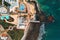 Aerial lighthouse view in Meloneras area on Gran Canaria island.