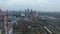 Aerial London view on a cloudy day. Business center near the river Thames