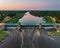 Aerial look to Bartoszowicki bridge at sunrise