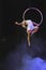 Aerial lyra act performance