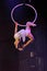 Aerial lyra act performance