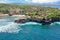 Aerial from Mahana Point on Nusa Ceningan Bali Indonesia