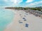 Aerial from Manchebo beach on Aruba island