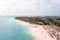 Aerial at Manchebo beach on Aruba island