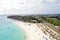 Aerial from Manchebo beach on Aruba island