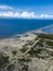 Aerial of a massive tectonic uplift in Loon, Bohol, Philippines. Uplifted limestone and coral